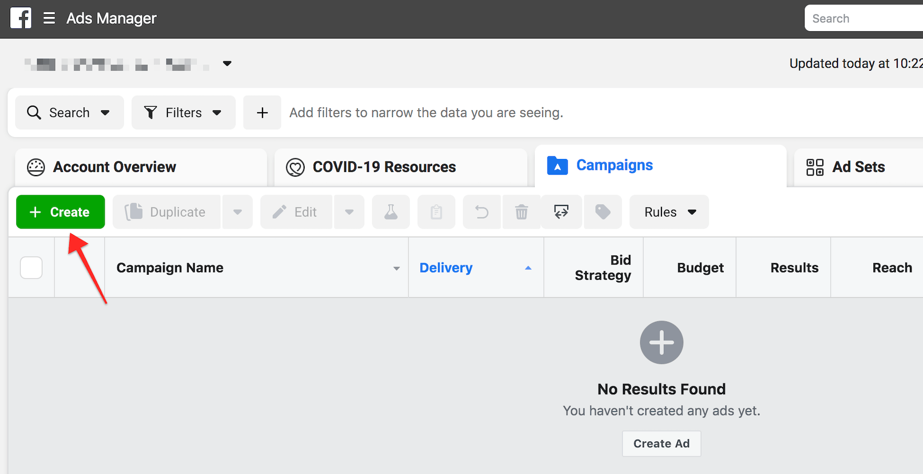 campaign setup Ads Manager