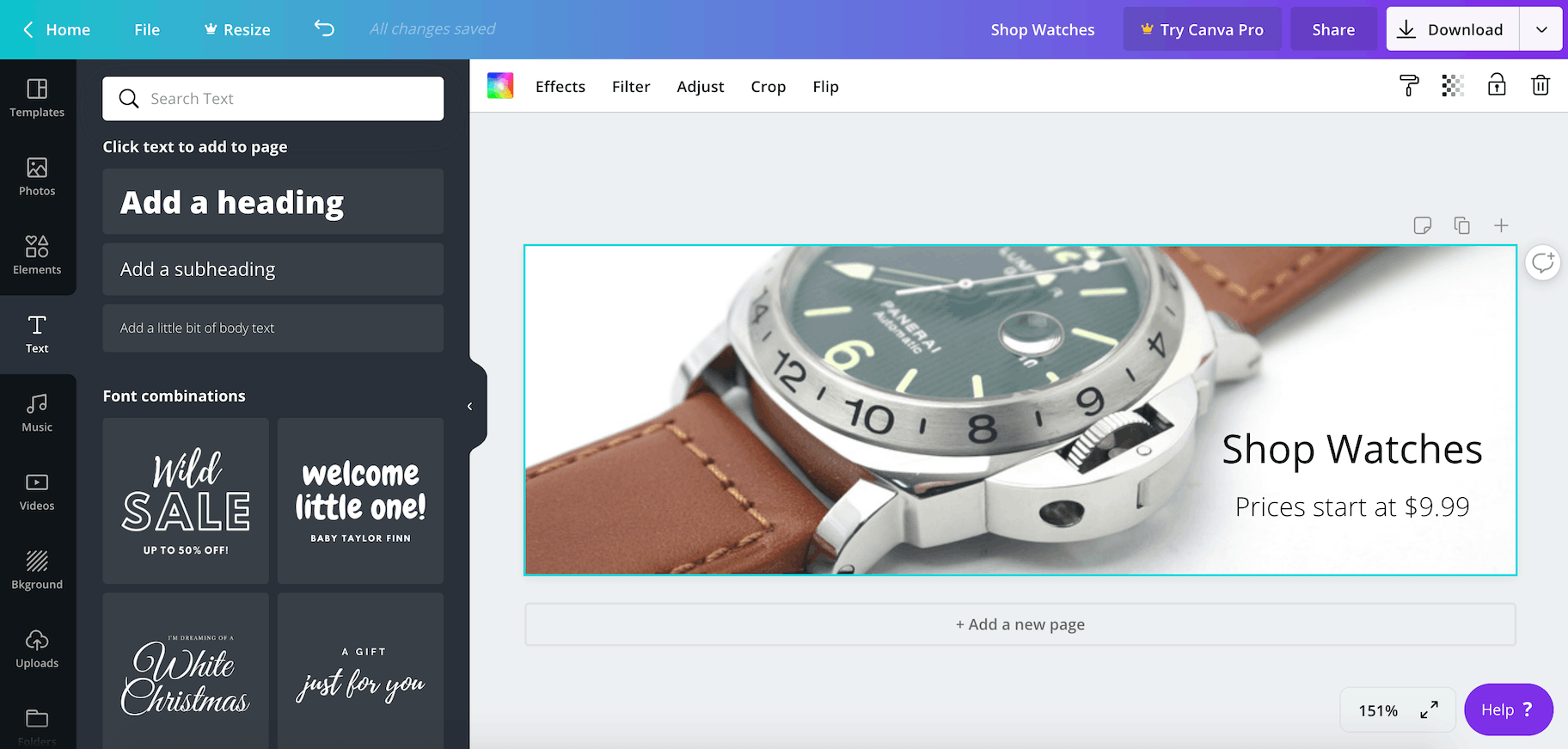 design banner in canva