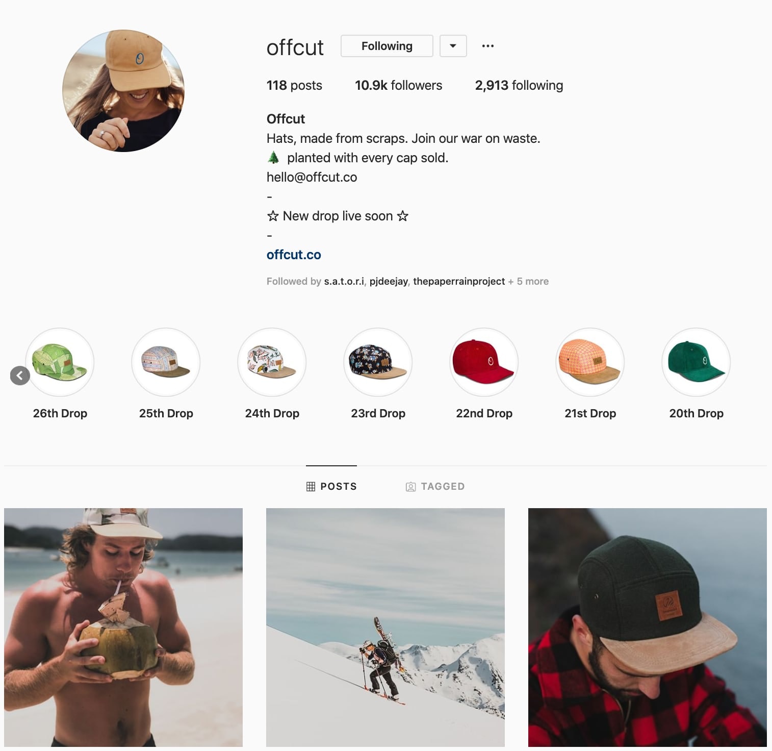 Offcut的instagram个人资料截图