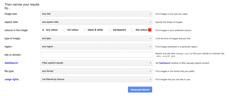 谷歌图片高级搜索