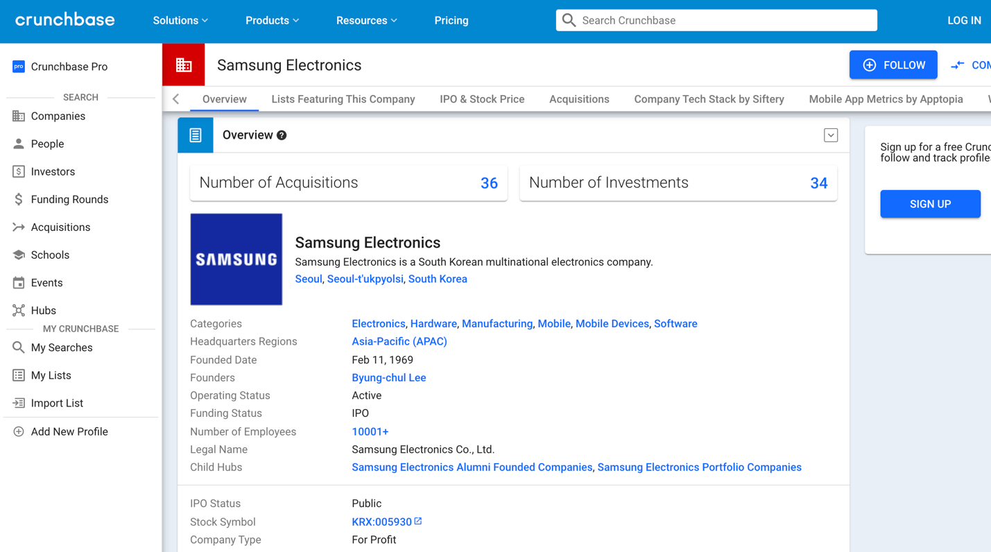 在crunchbase上研究客户