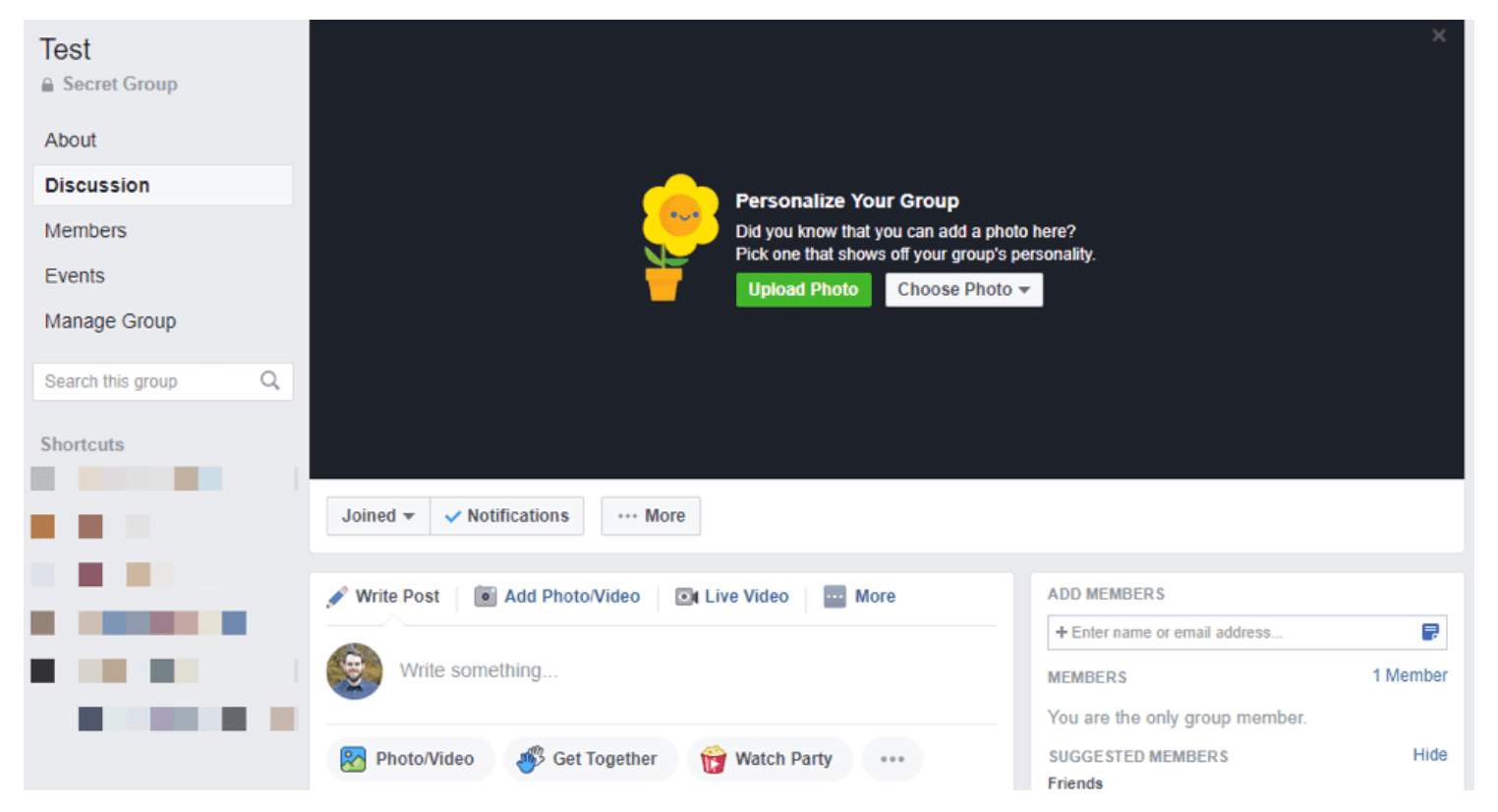 personalize facebook group
