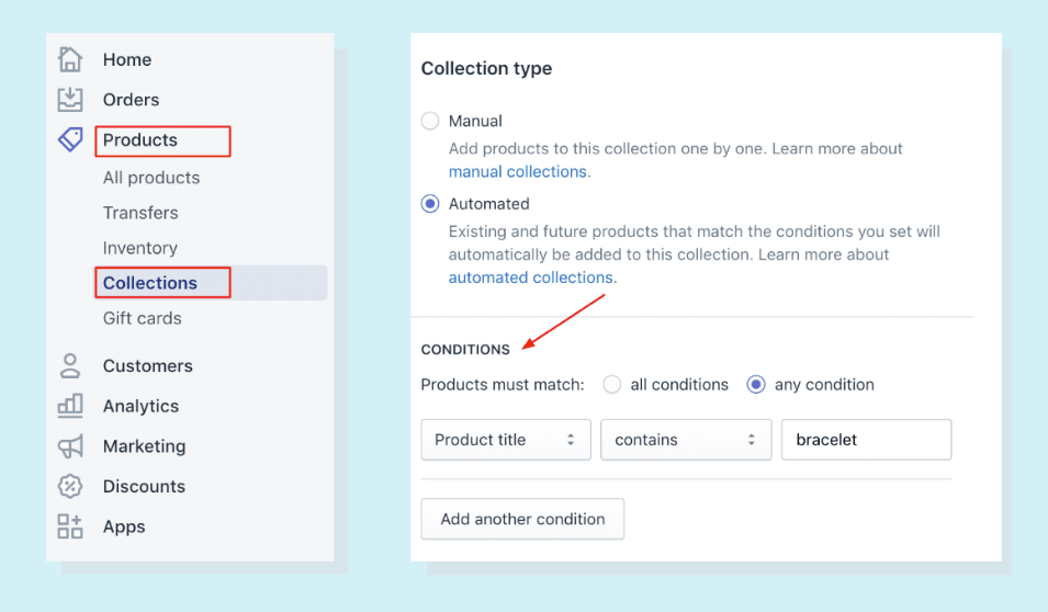 Shopify集合的截图