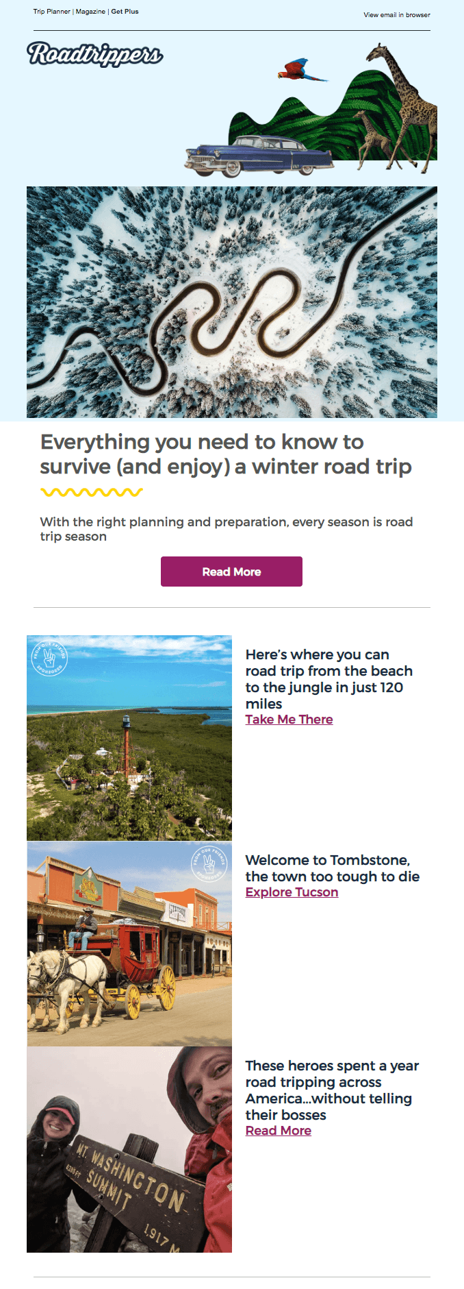 Roadtrippers Email Template