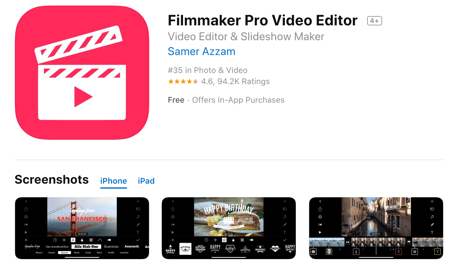 电影制作人专业移动视频编辑器