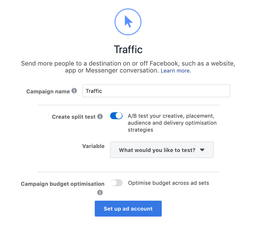Facebook广告分割测试