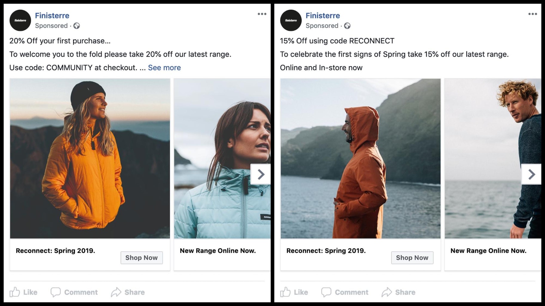 完成Facebook信息和广告