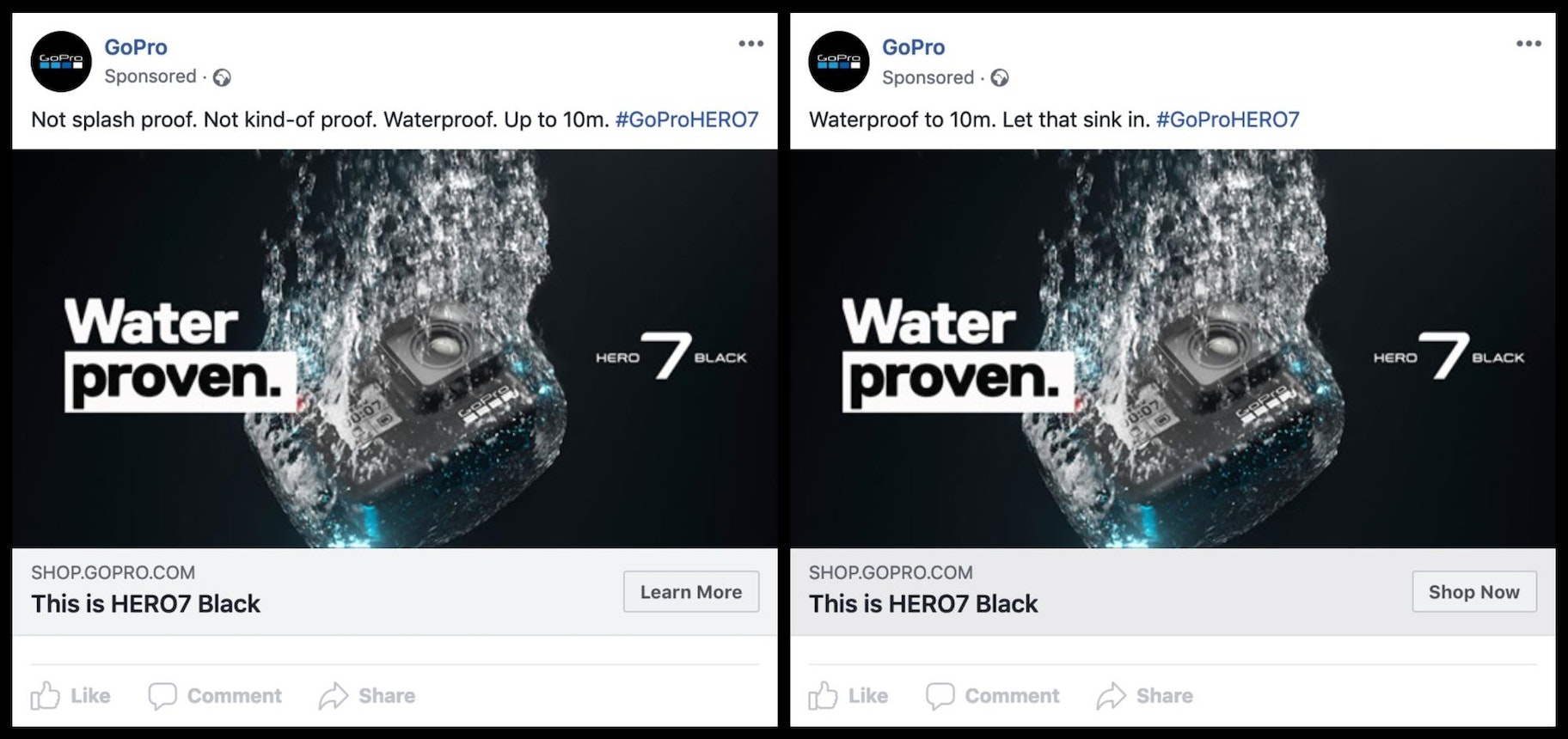 GoPro Facebook信息和广告