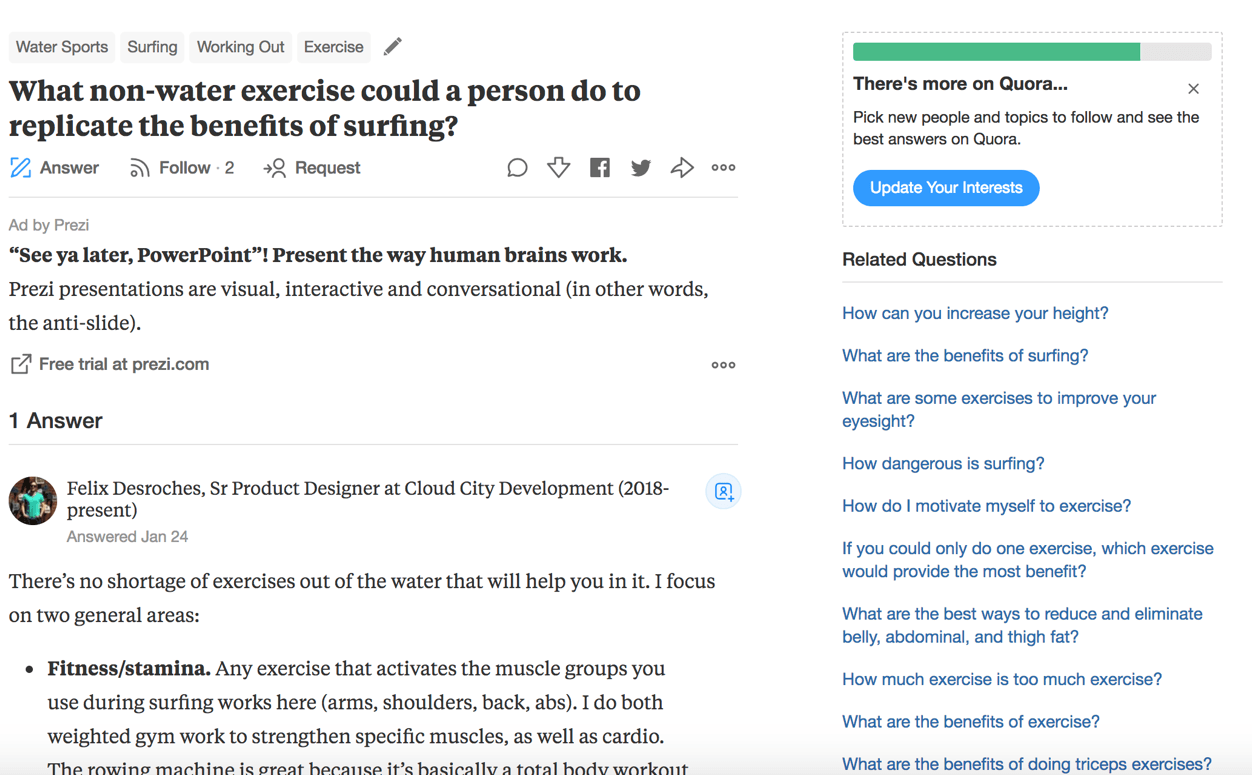 quora sidebar