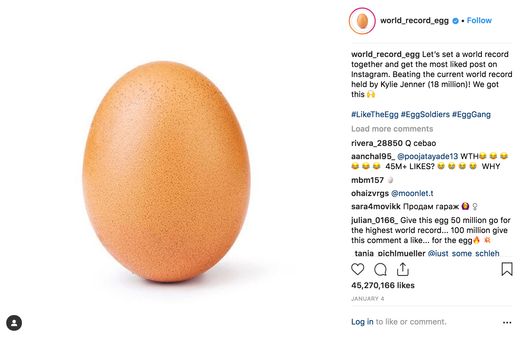 most liked instagram photo