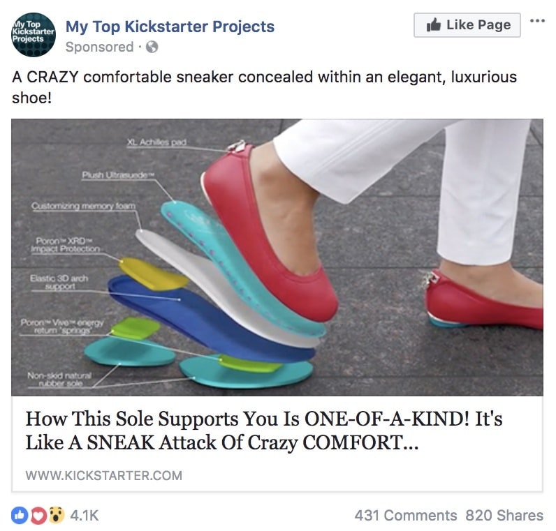 Kickstarter -最好的Facebook广告
