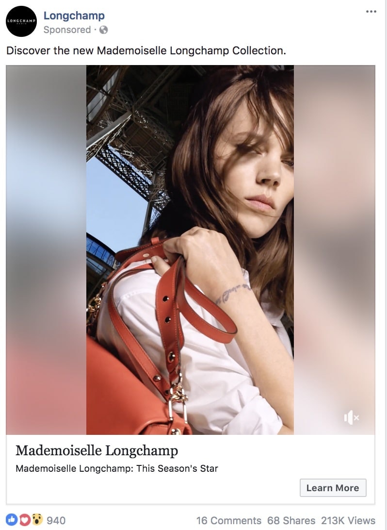 Longchamp -最好的facebook广告
