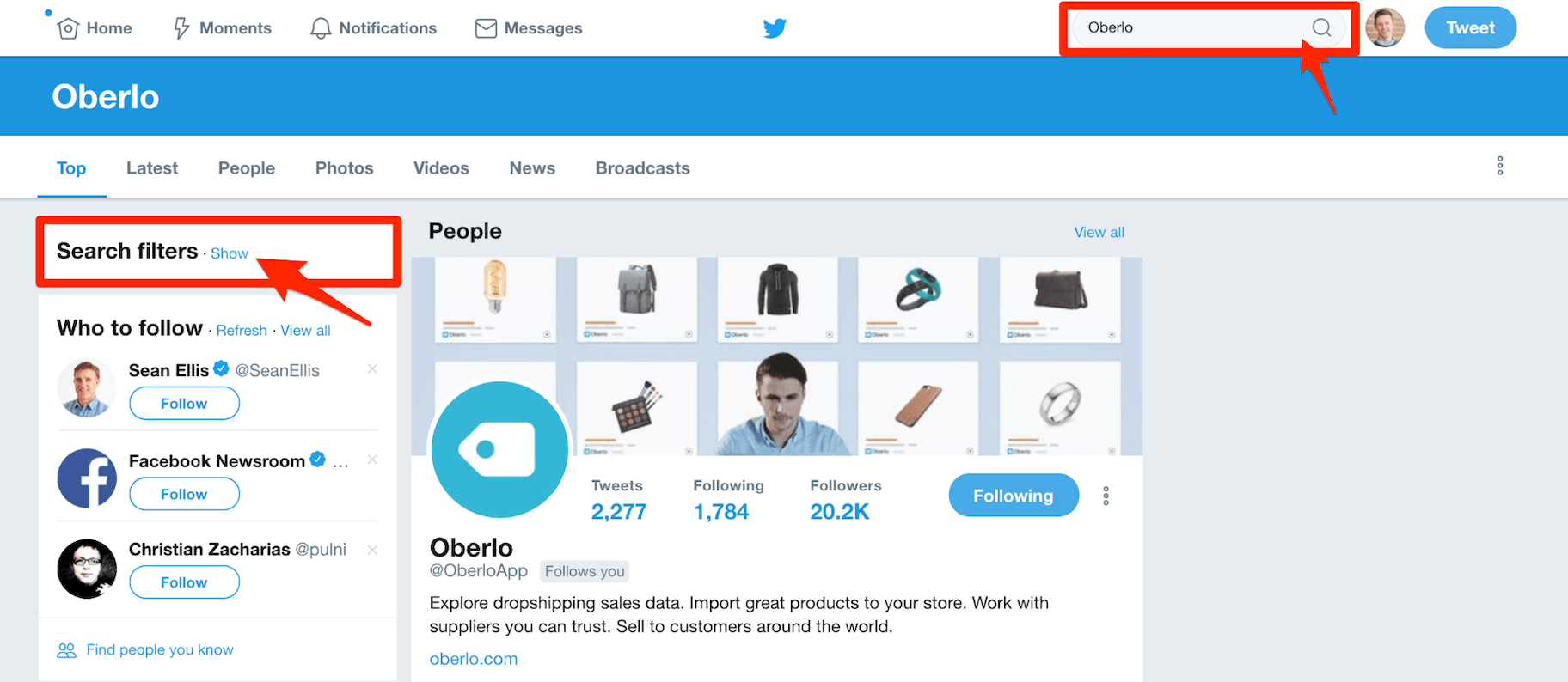 Twitter搜索过滤器