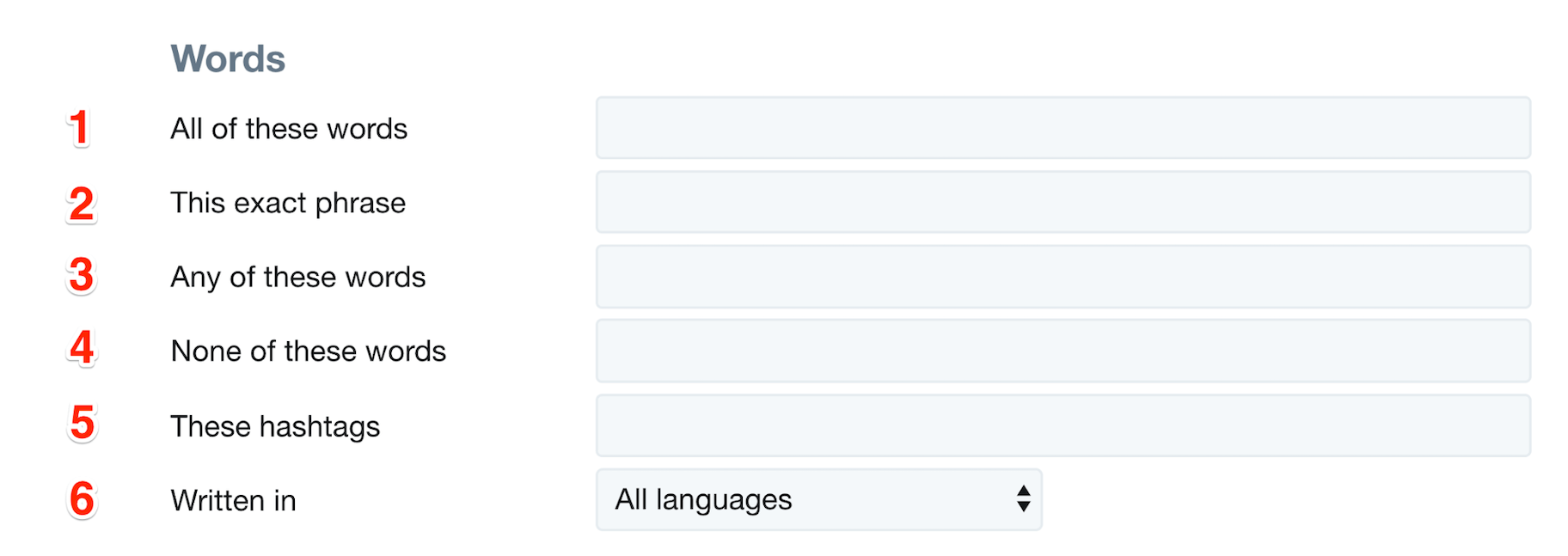 推特高级搜索词