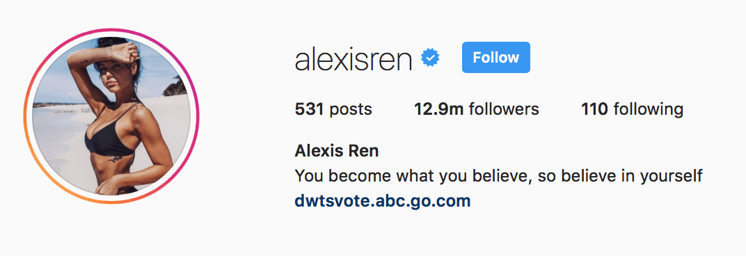 Alexis ren insta bio