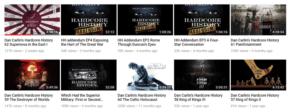 铁杆历史YouTube页面