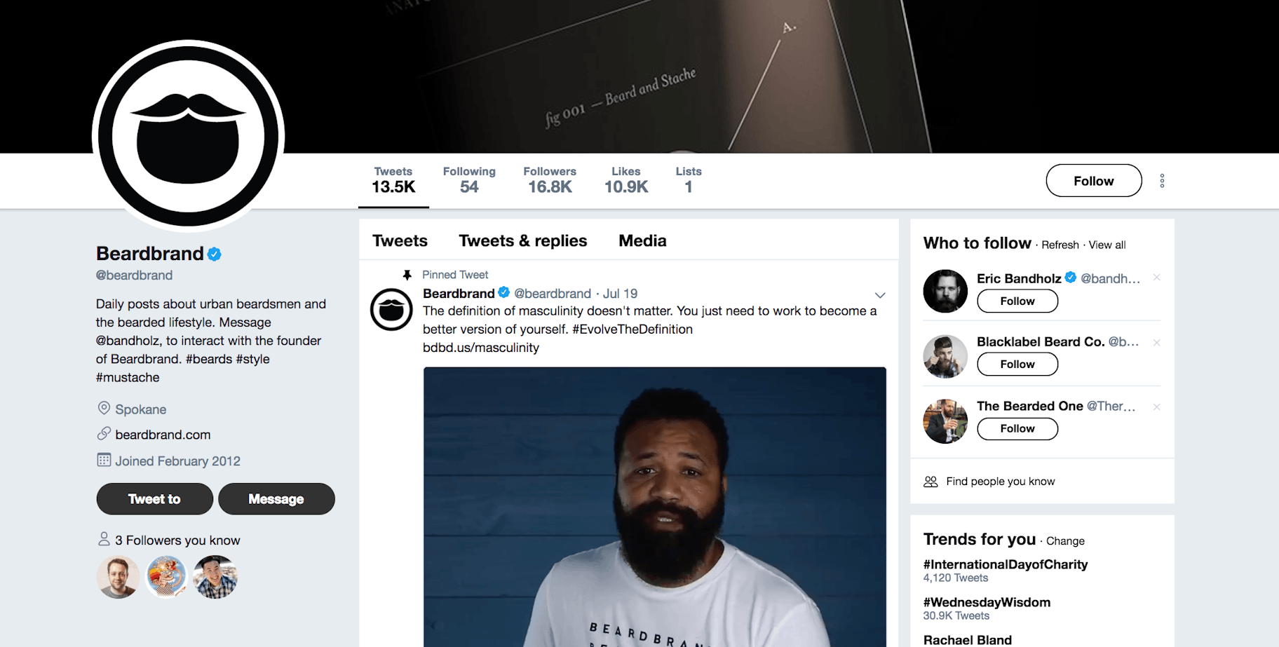 Beardbrand Twitter简介