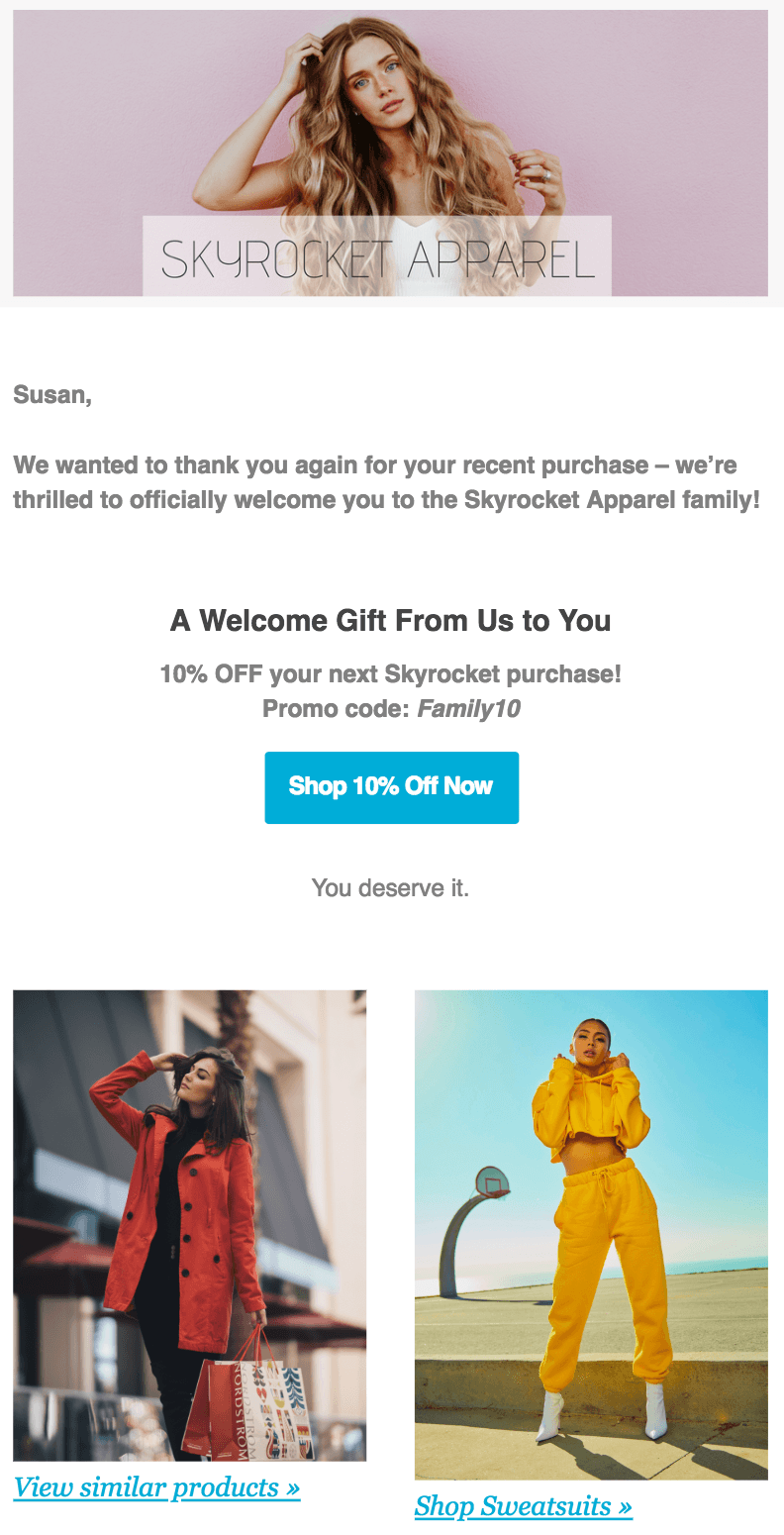 New Customer Email Template