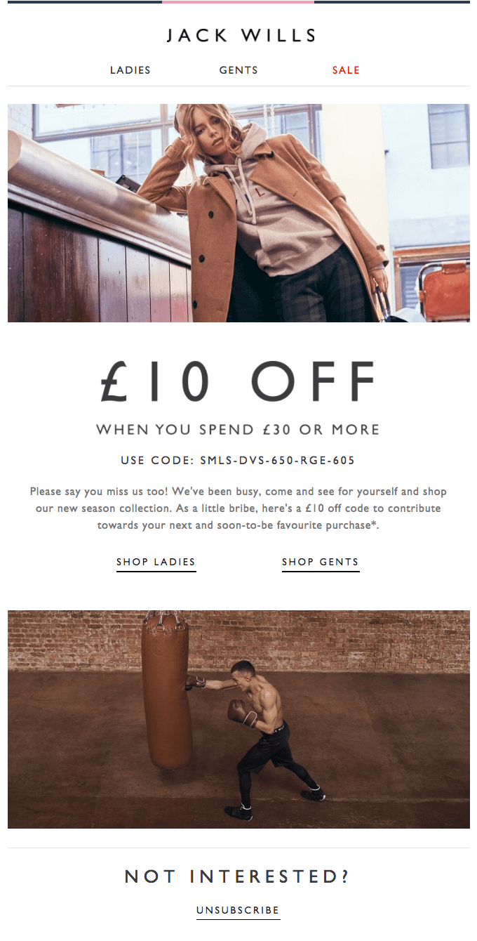 Jack Wills Email Template