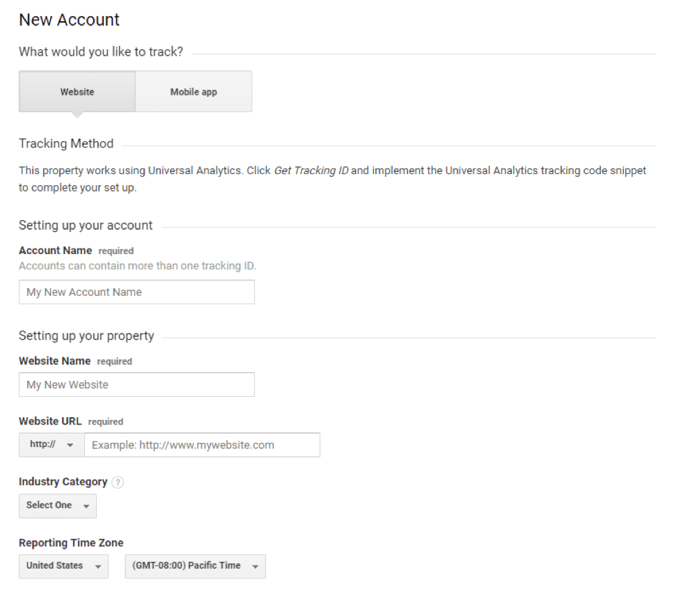 创建Google analytics账户