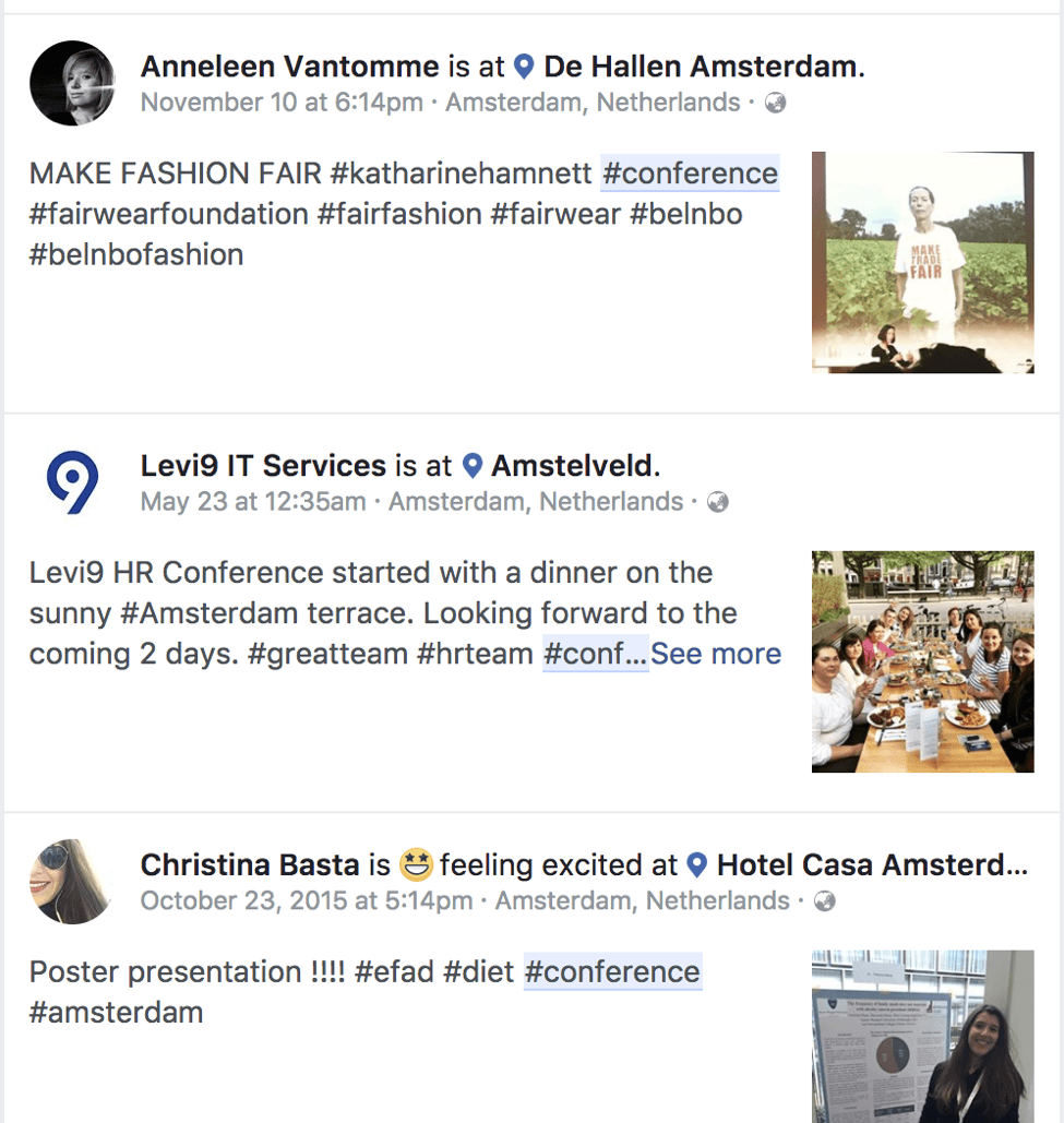 通过Facebook寻找会议参加