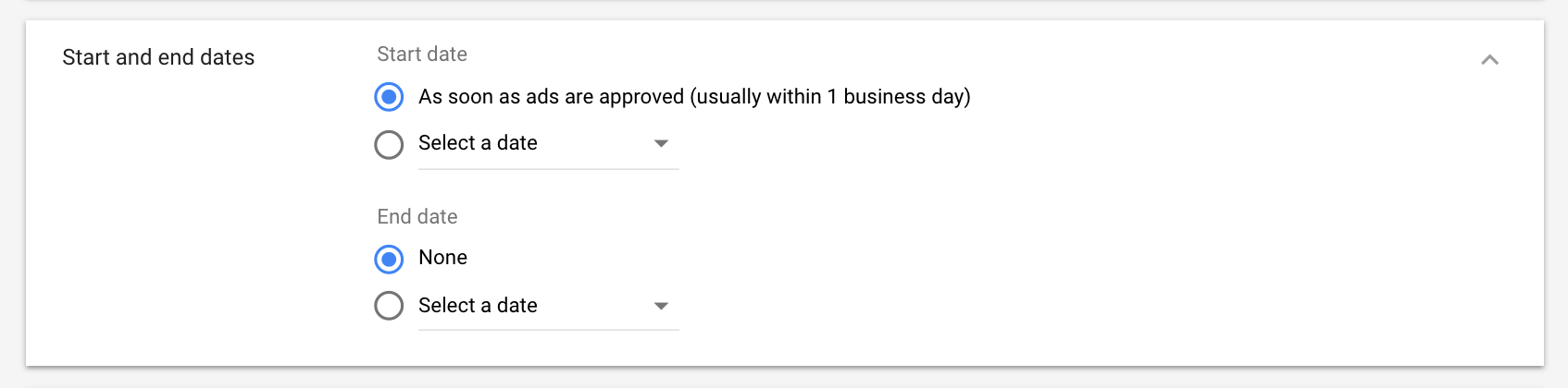 YouTube广告活动日期