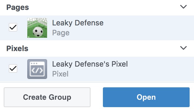合并Facebook像素与Facebook页面