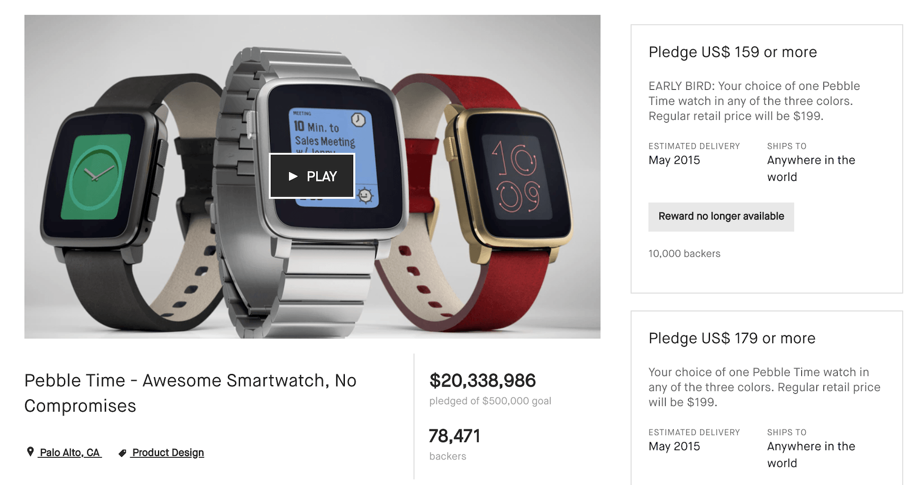 Pebble Time Kickstarter Campaign