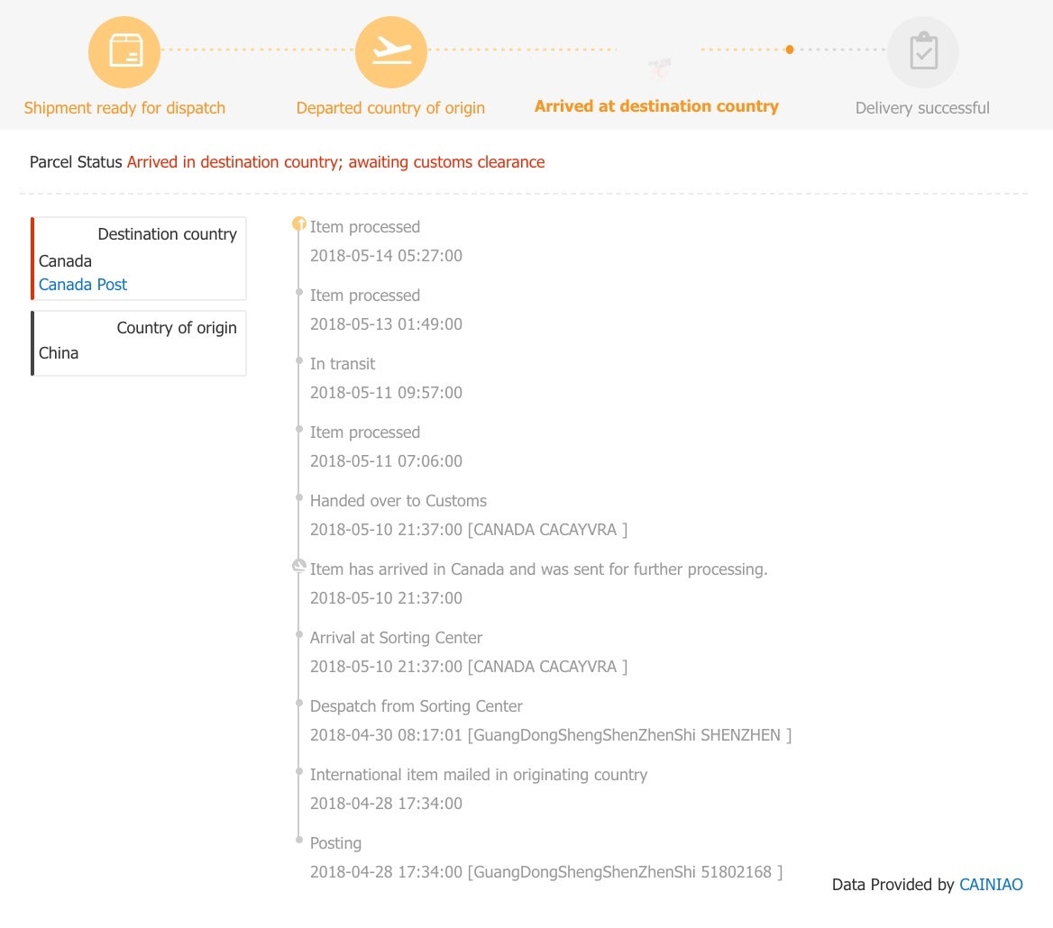 5月14日全球速卖通快递追踪