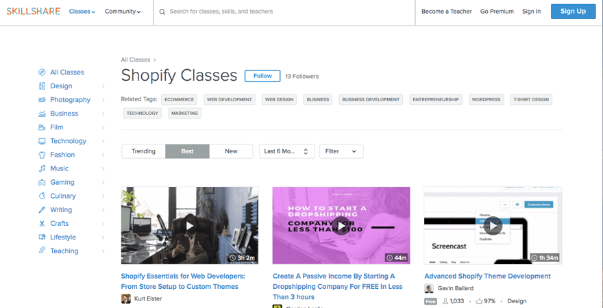 shopify-classes