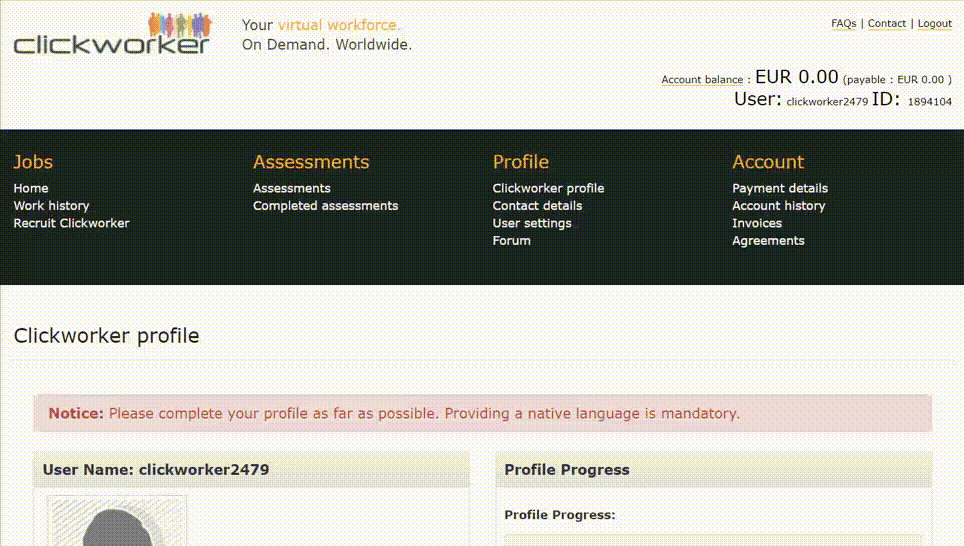 Clickworker配置文件设置