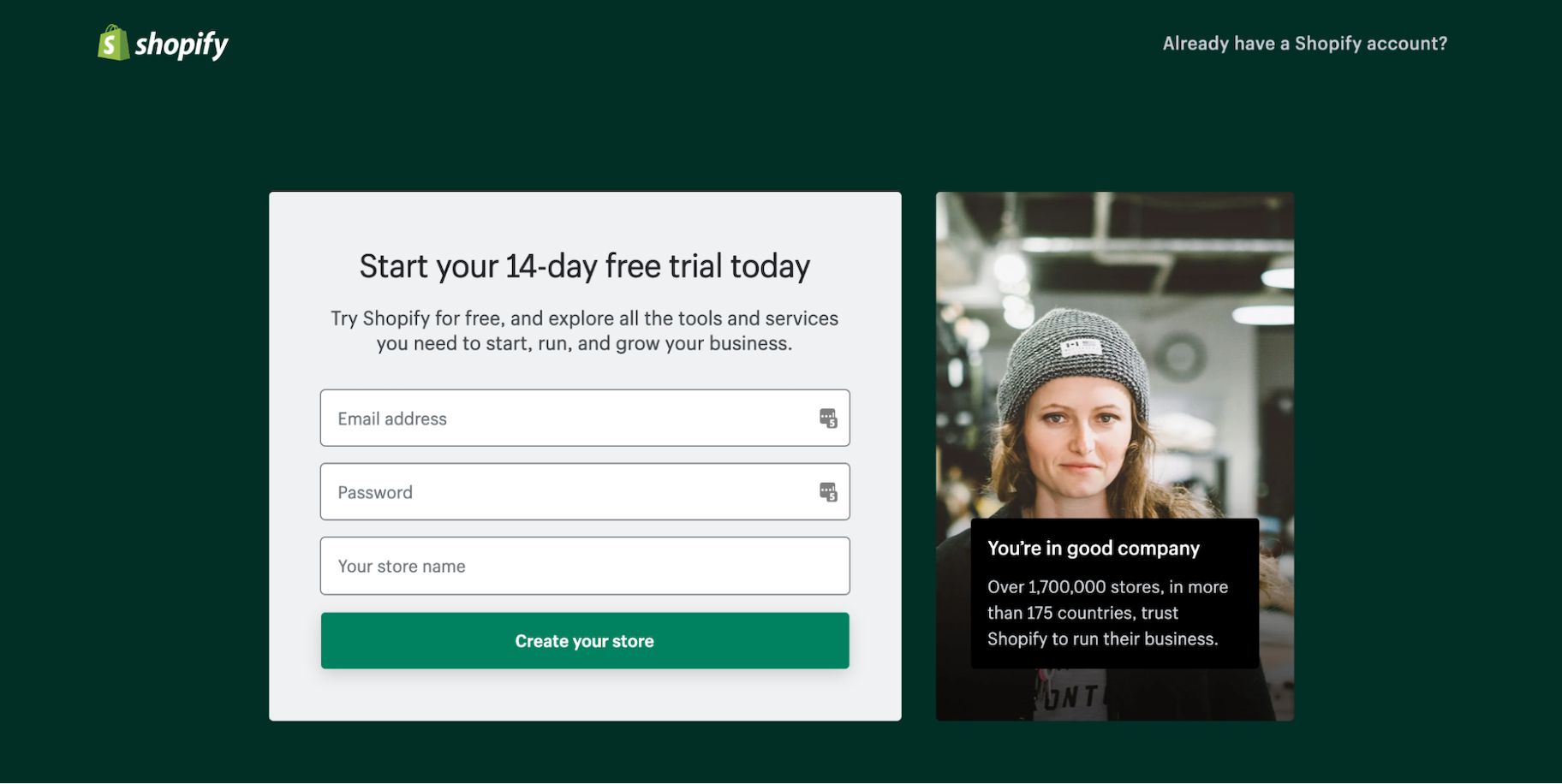 如何使用Shopify:注册