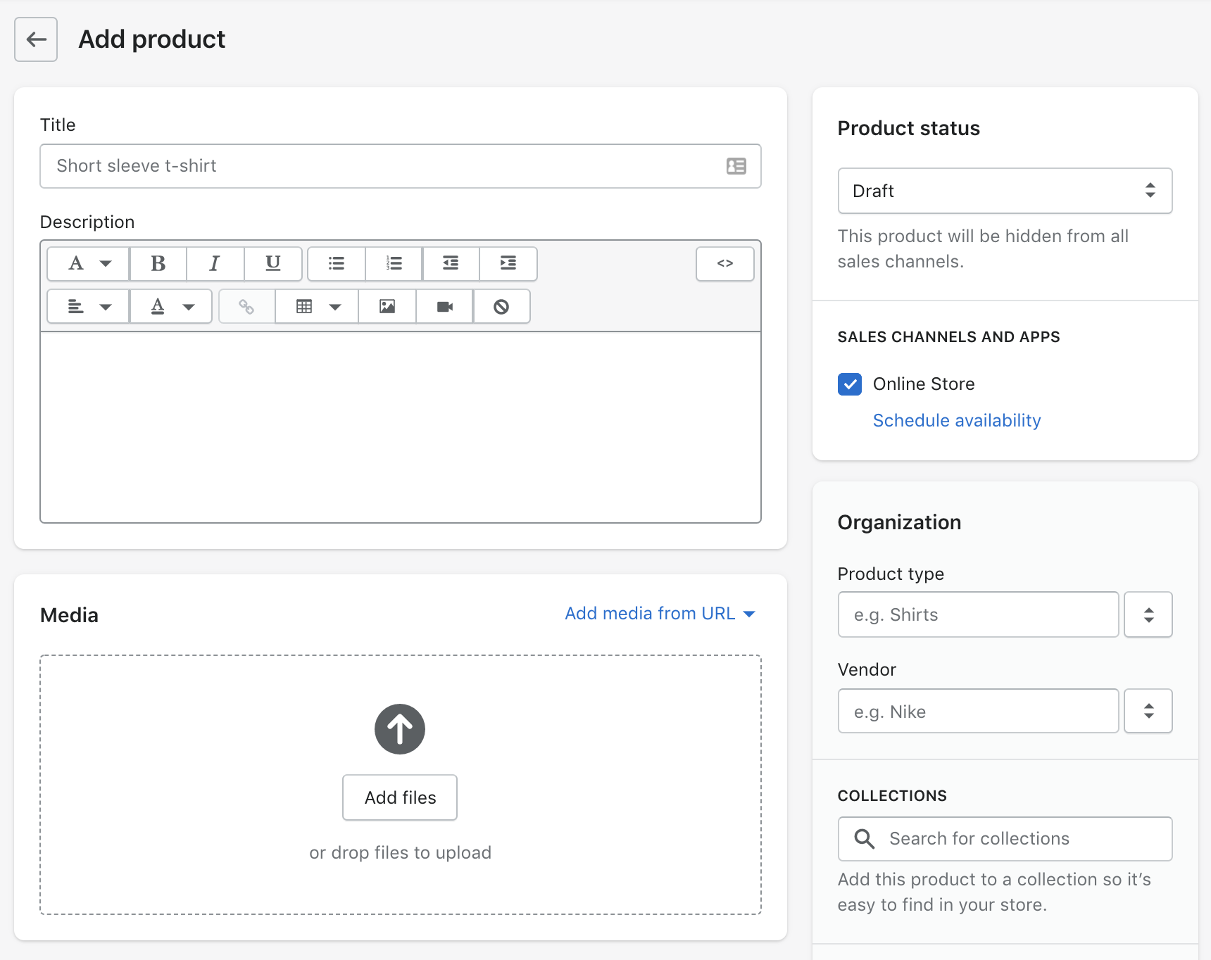 Shopify手册:添加产品