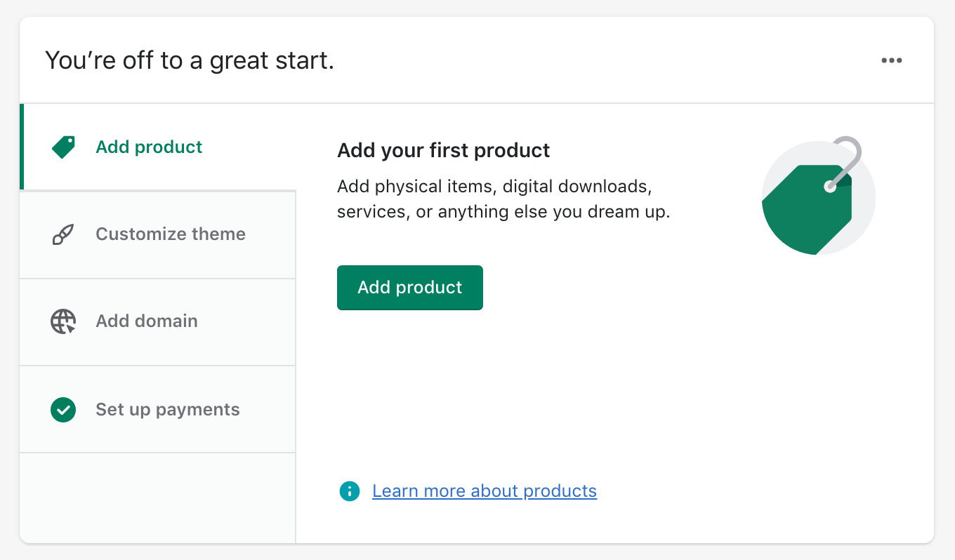学习Shopify:仪表板