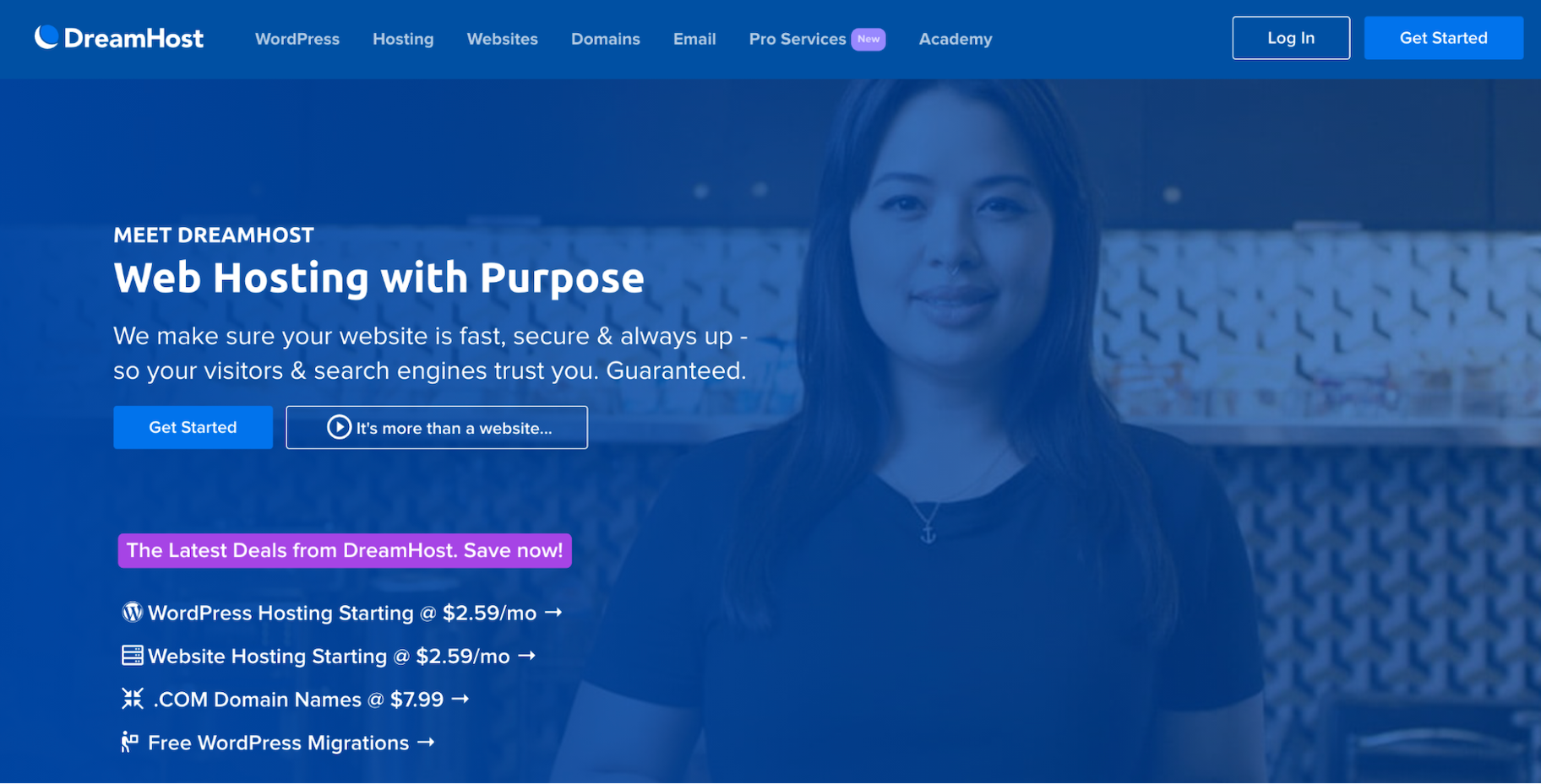 最佳GoDaddy竞争对手:DreamHost