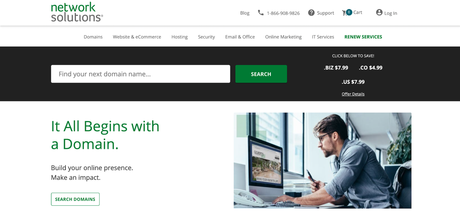 GoDaddy的最佳替代品:网络解决方案
