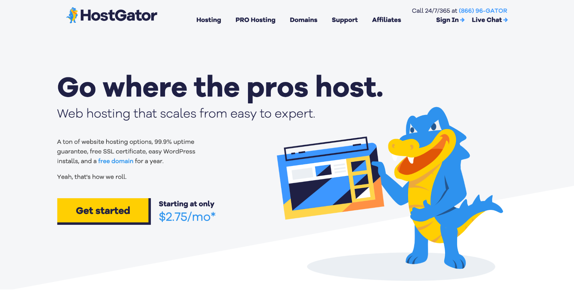 最好的GoDaddy替代品:Hostgator