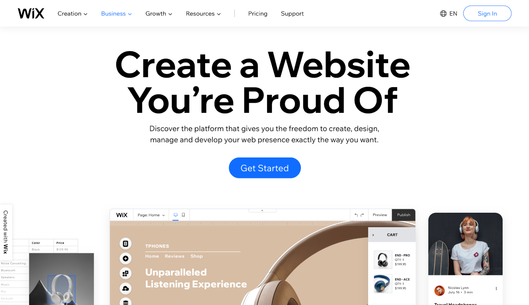 Squarespace替代品:Wix