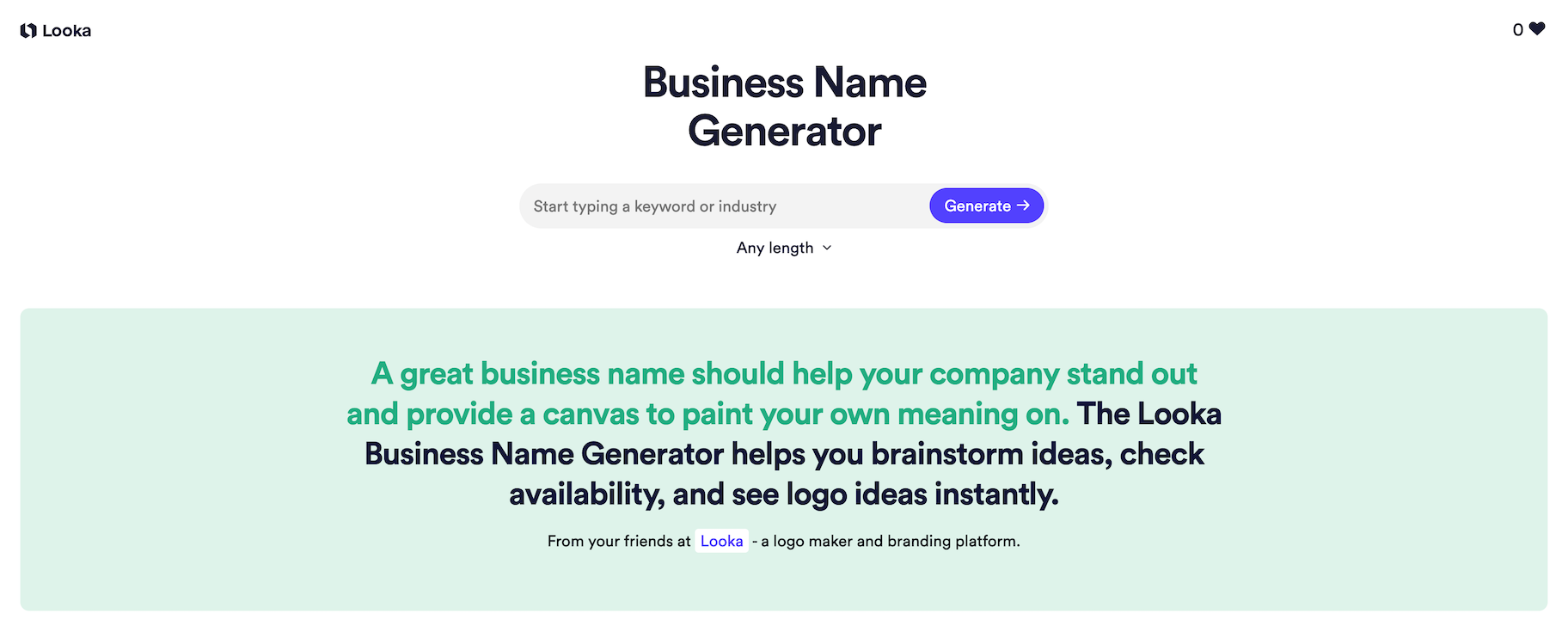Looka名称生成器