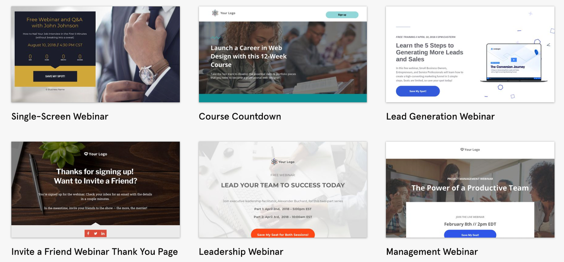 Leadpages网络研讨会注册