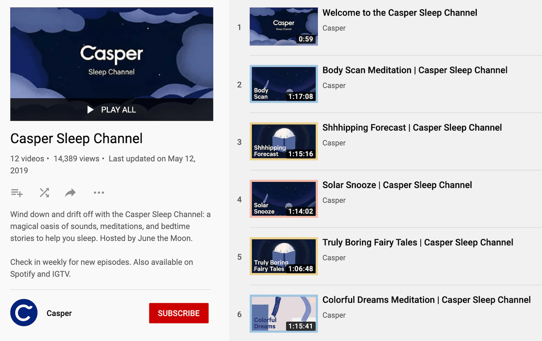 Calm YouTube Social Media Campaign