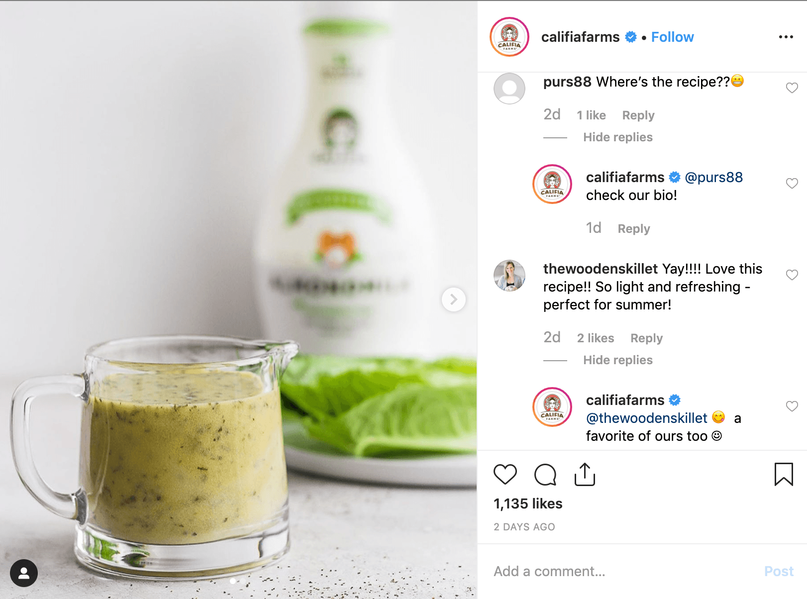 品牌回复instagram评论的截图