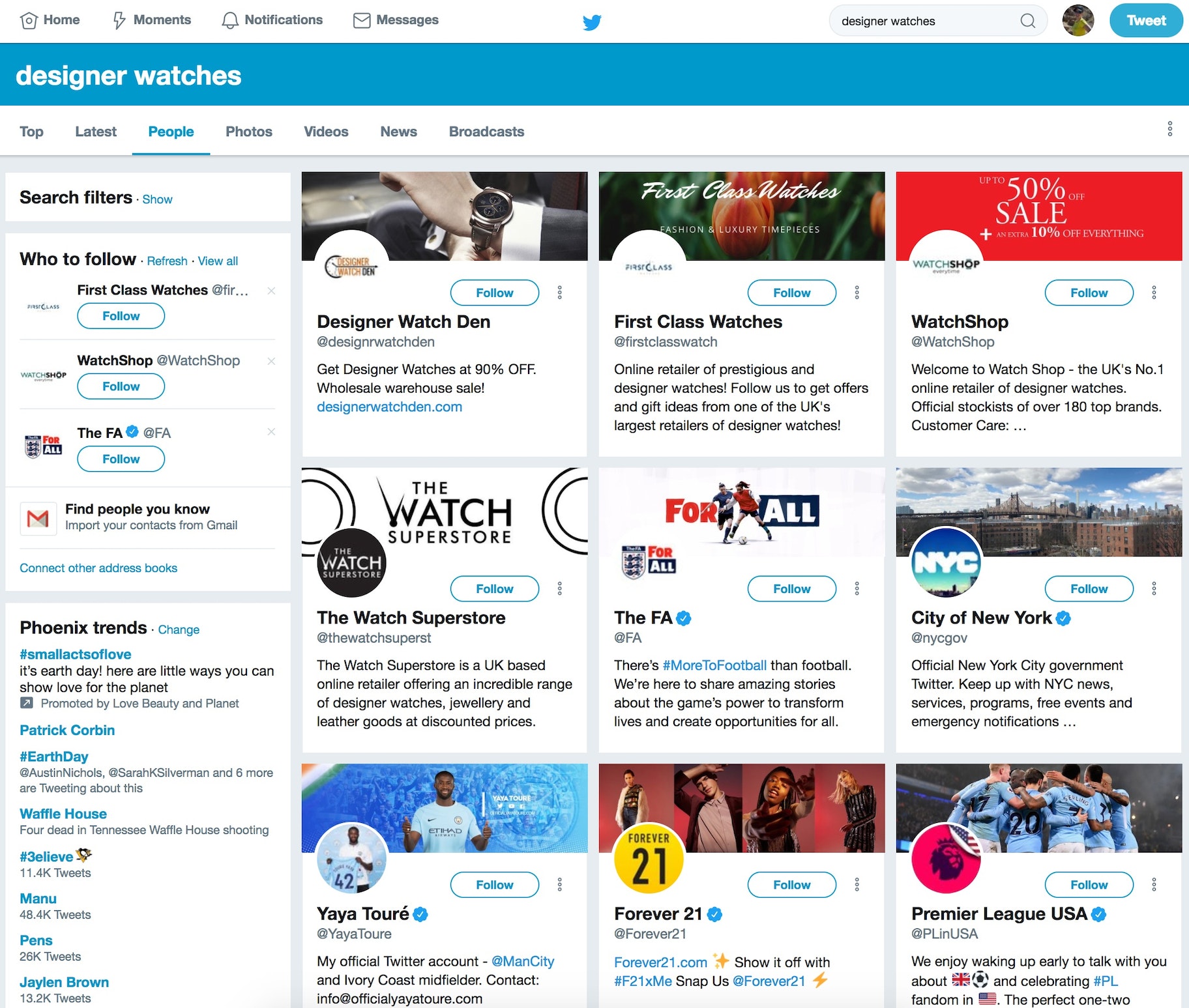 名牌手表——增加推特粉丝