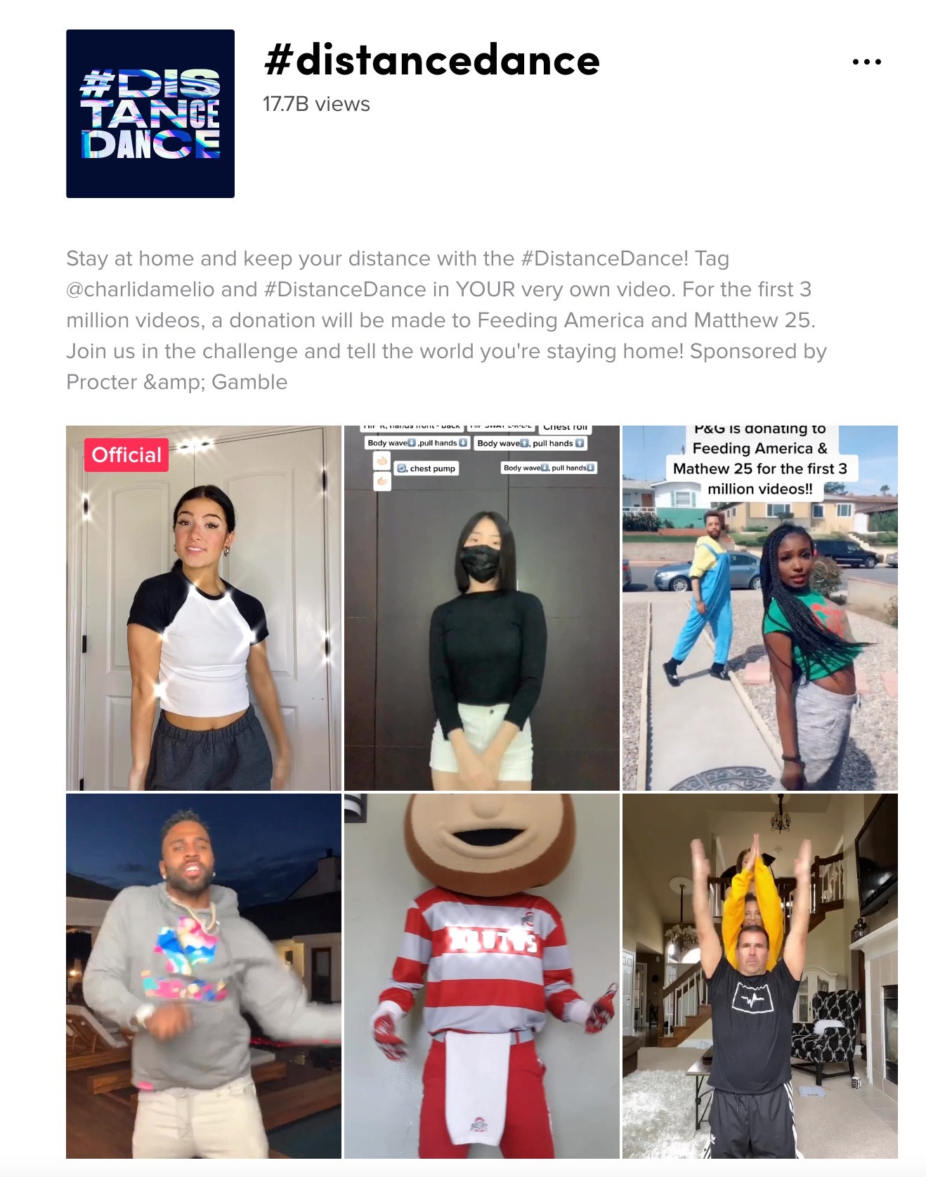 P&G social media distance dance campaign