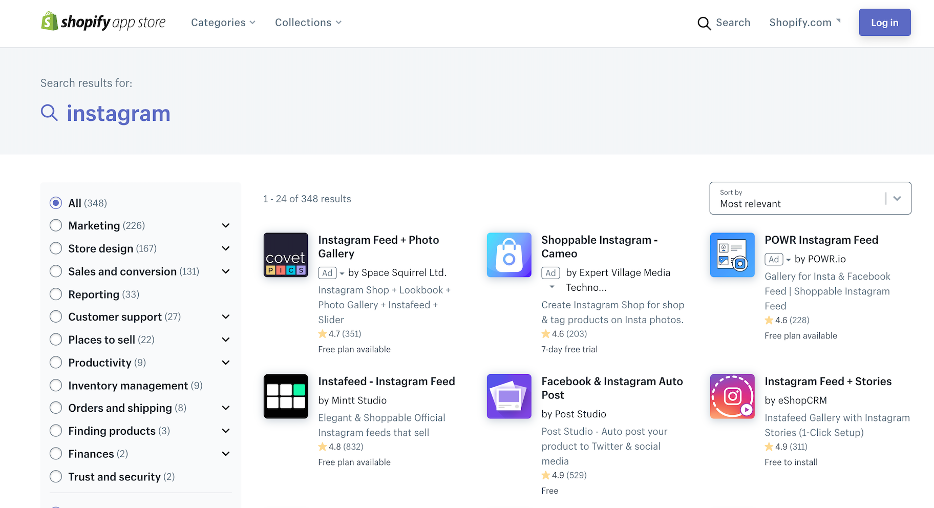 shopify instagram apps