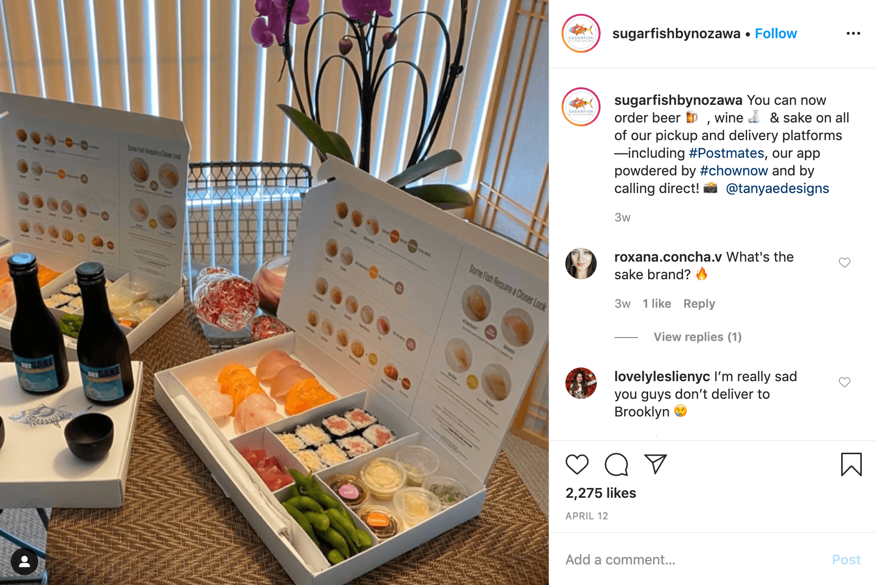 SugarFish Instagram