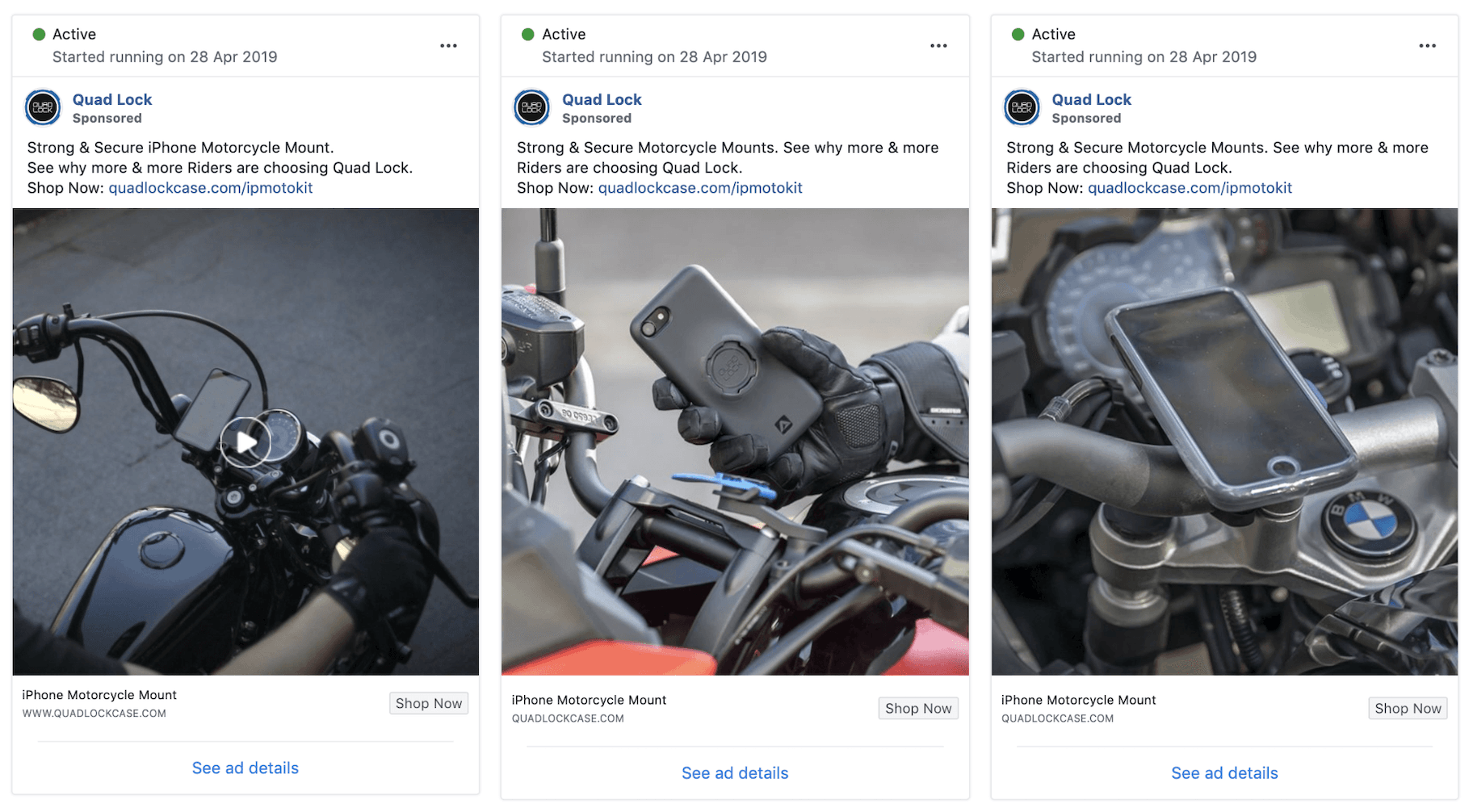 Quad Lock Facebook广告拆分测试