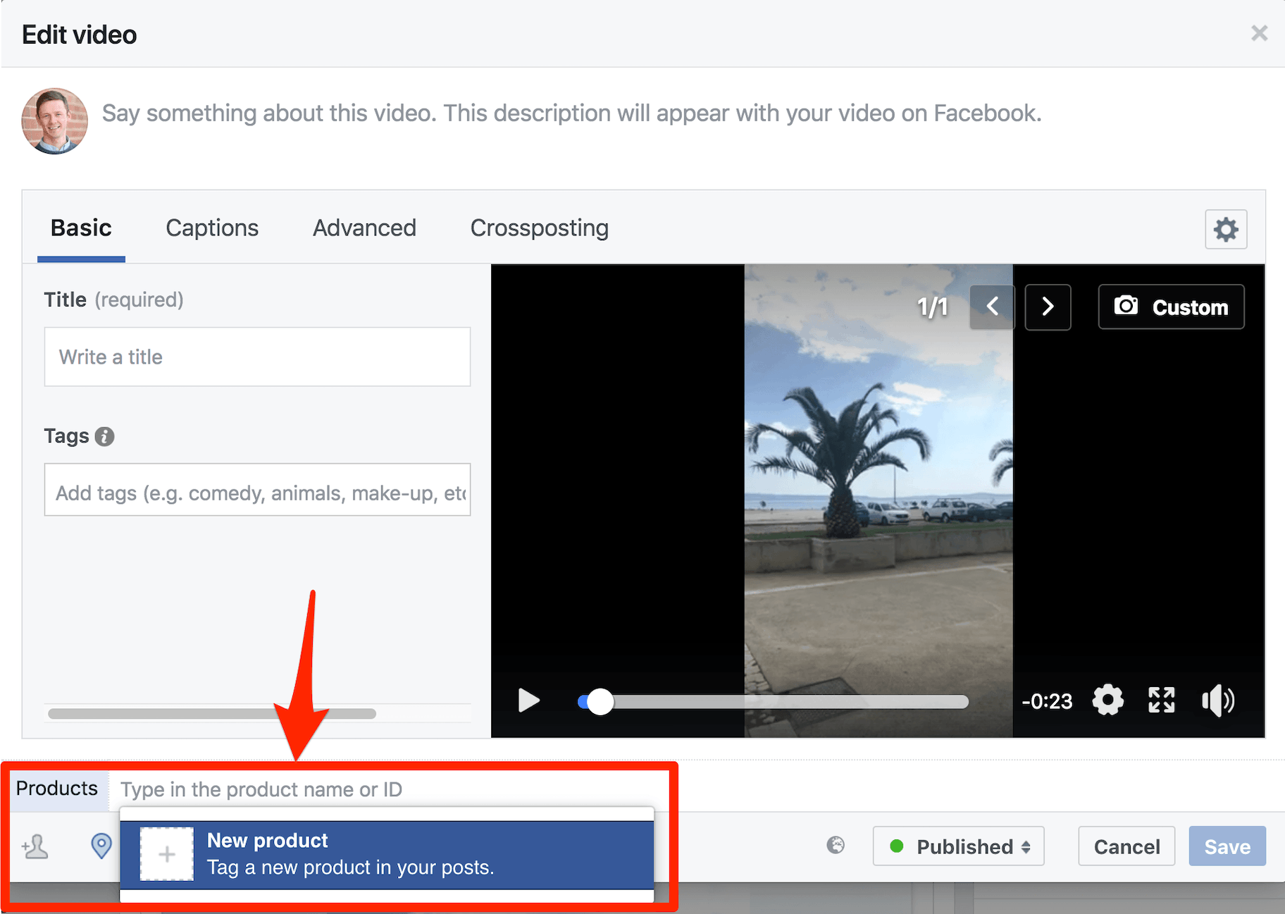 Facebook Live标签产品