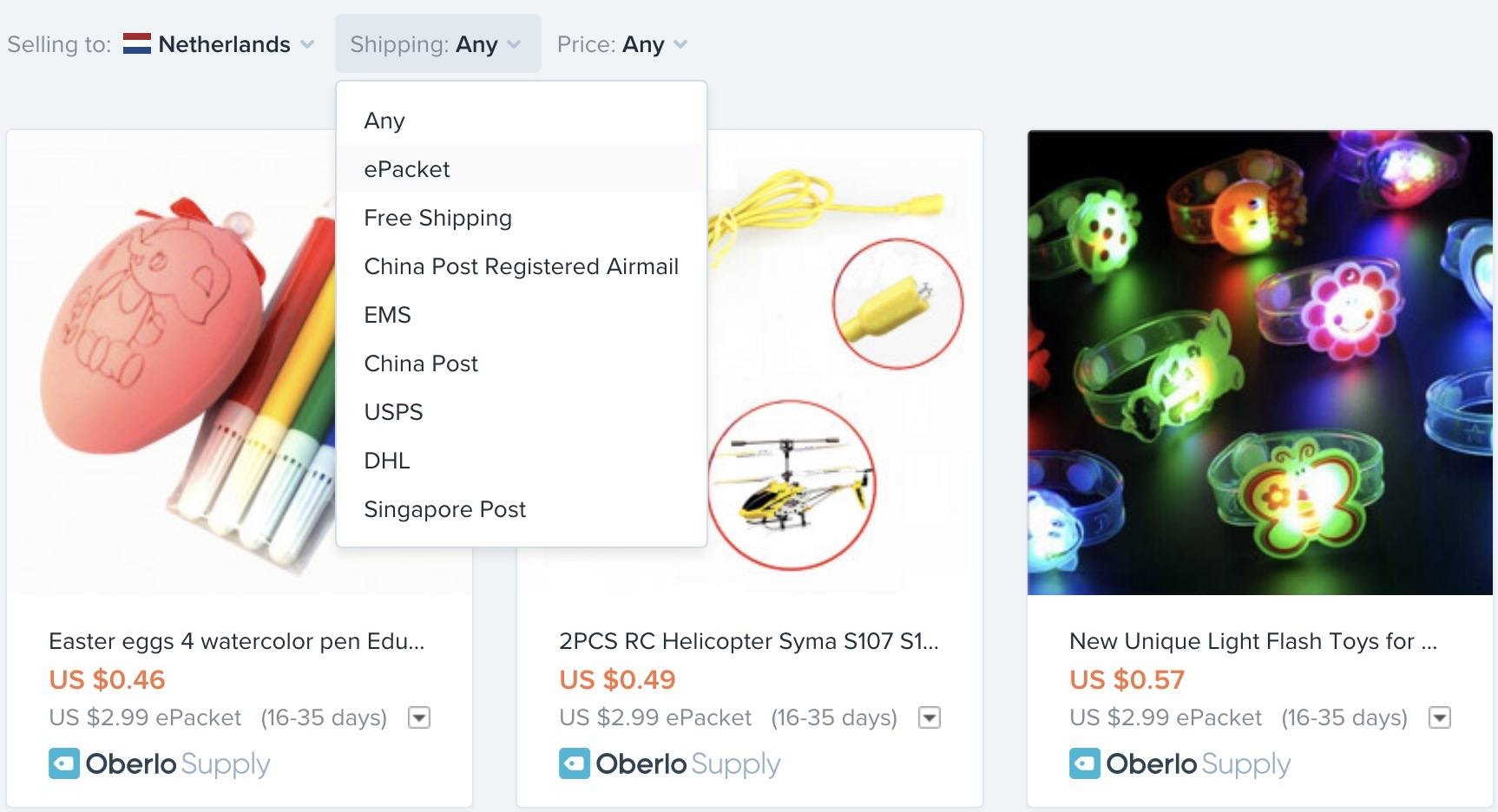 最好的国家目标dropshipping