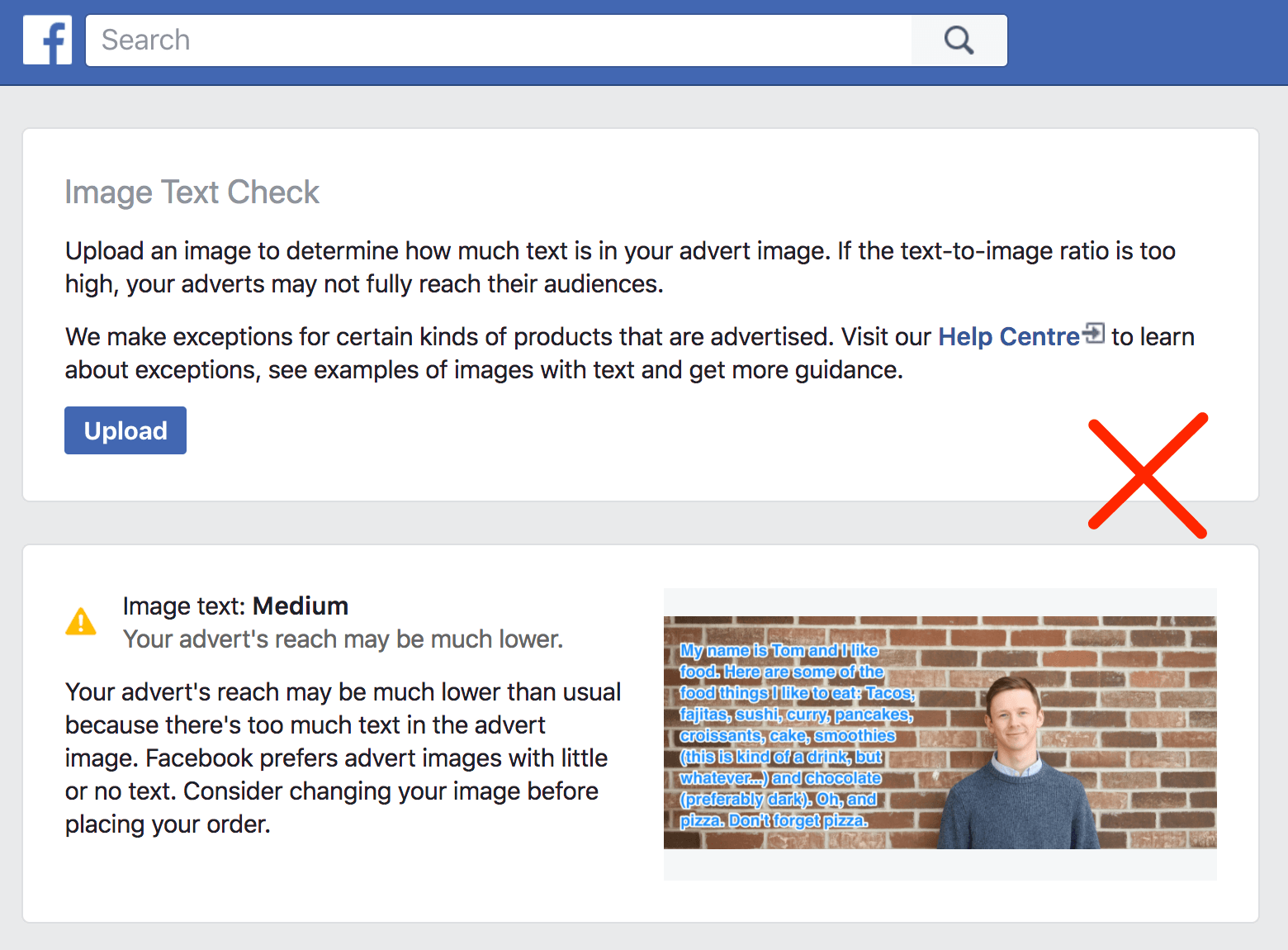 Facebook图片文本检查